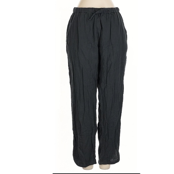 Pact 100% Organic Cotton Double Gauze Coastal Black Pull On Tapered Pant - Picture 4 of 9